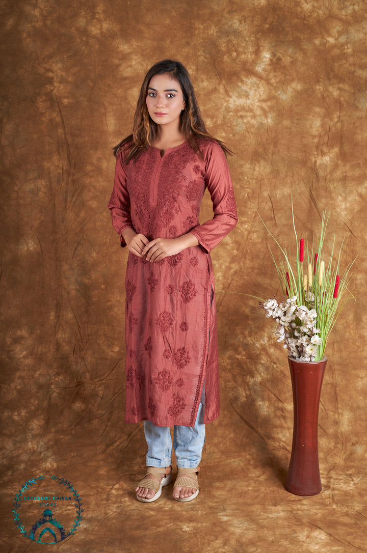 chanderi silk kurta for women