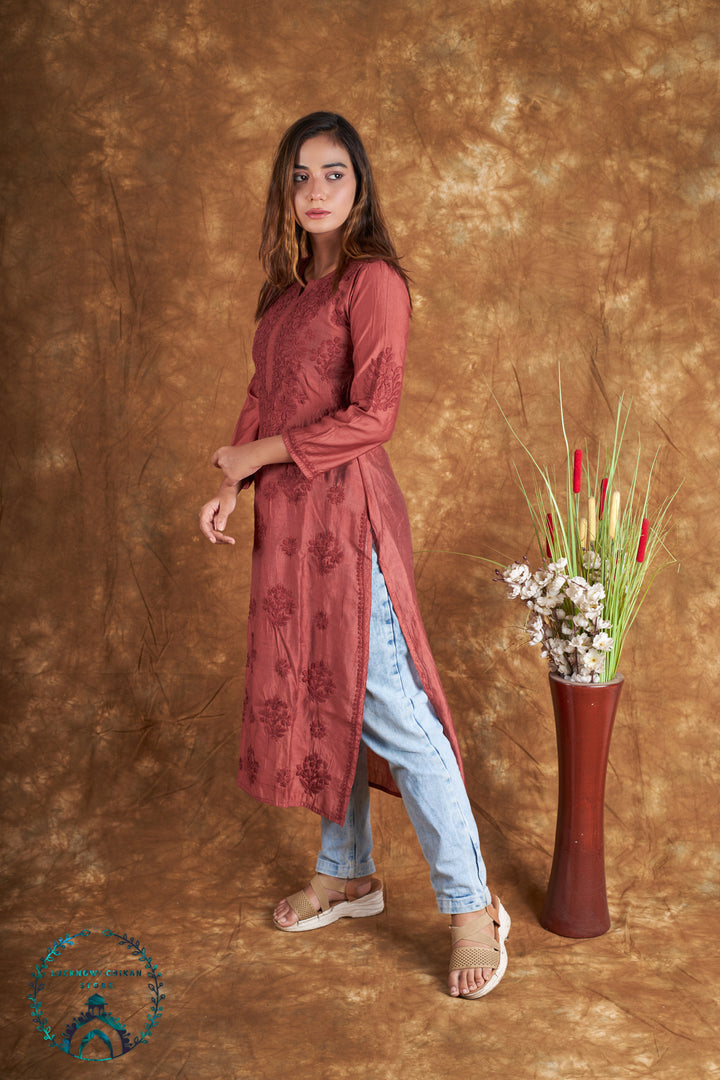 chanderi silk kurti