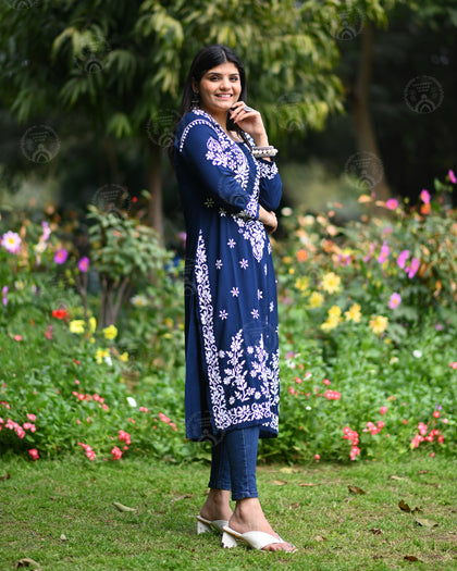 lucknowi chikan long kurta