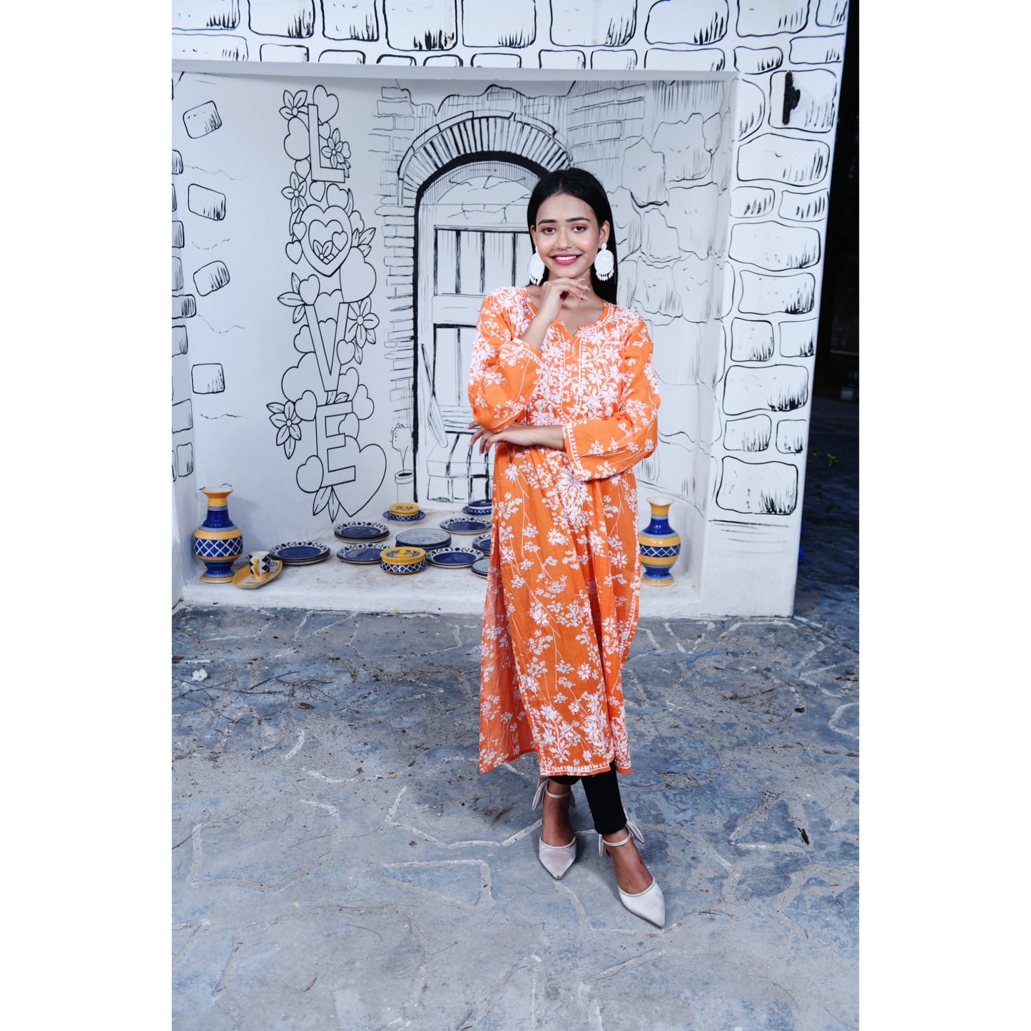 Mulmul Zainab Chikankari Kurta