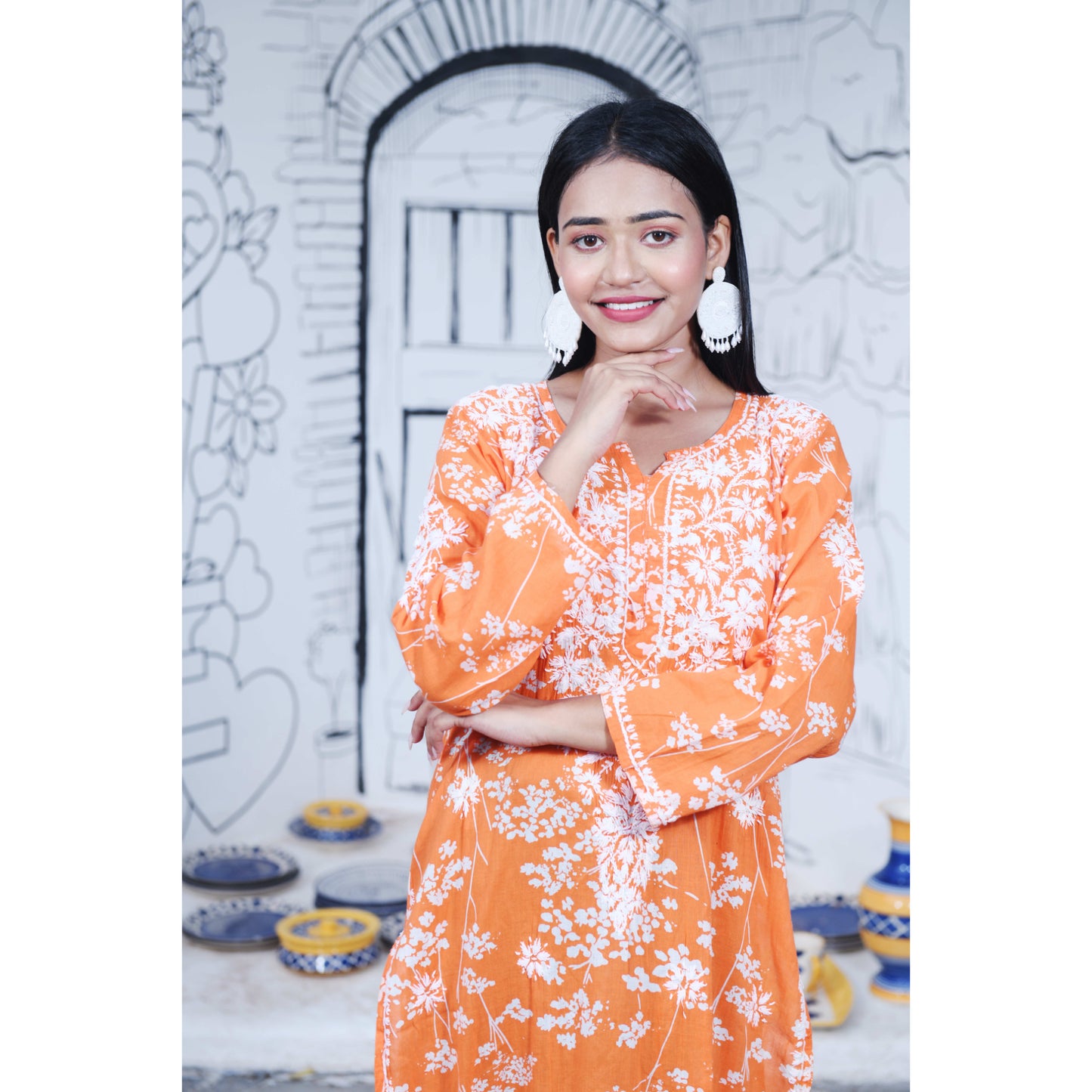 Mulmul Zainab Chikankari Kurta