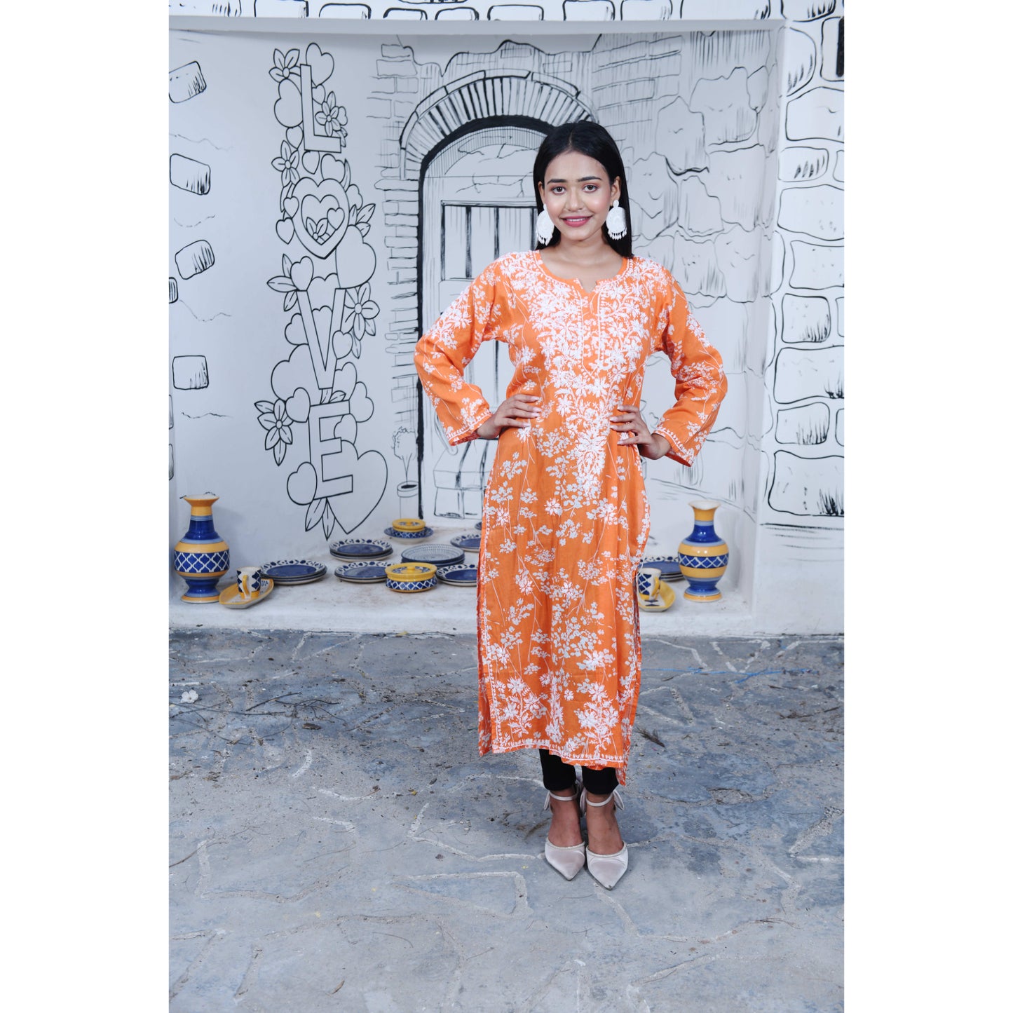 Mulmul Zainab Chikankari Kurta