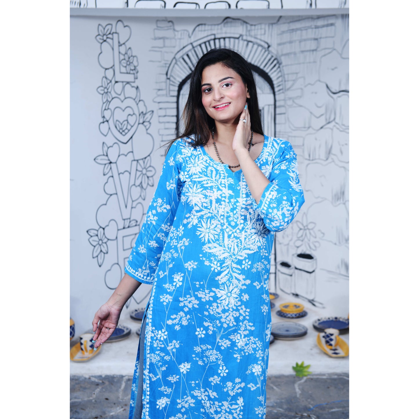 Mulmul Zainab Chikankari Kurta