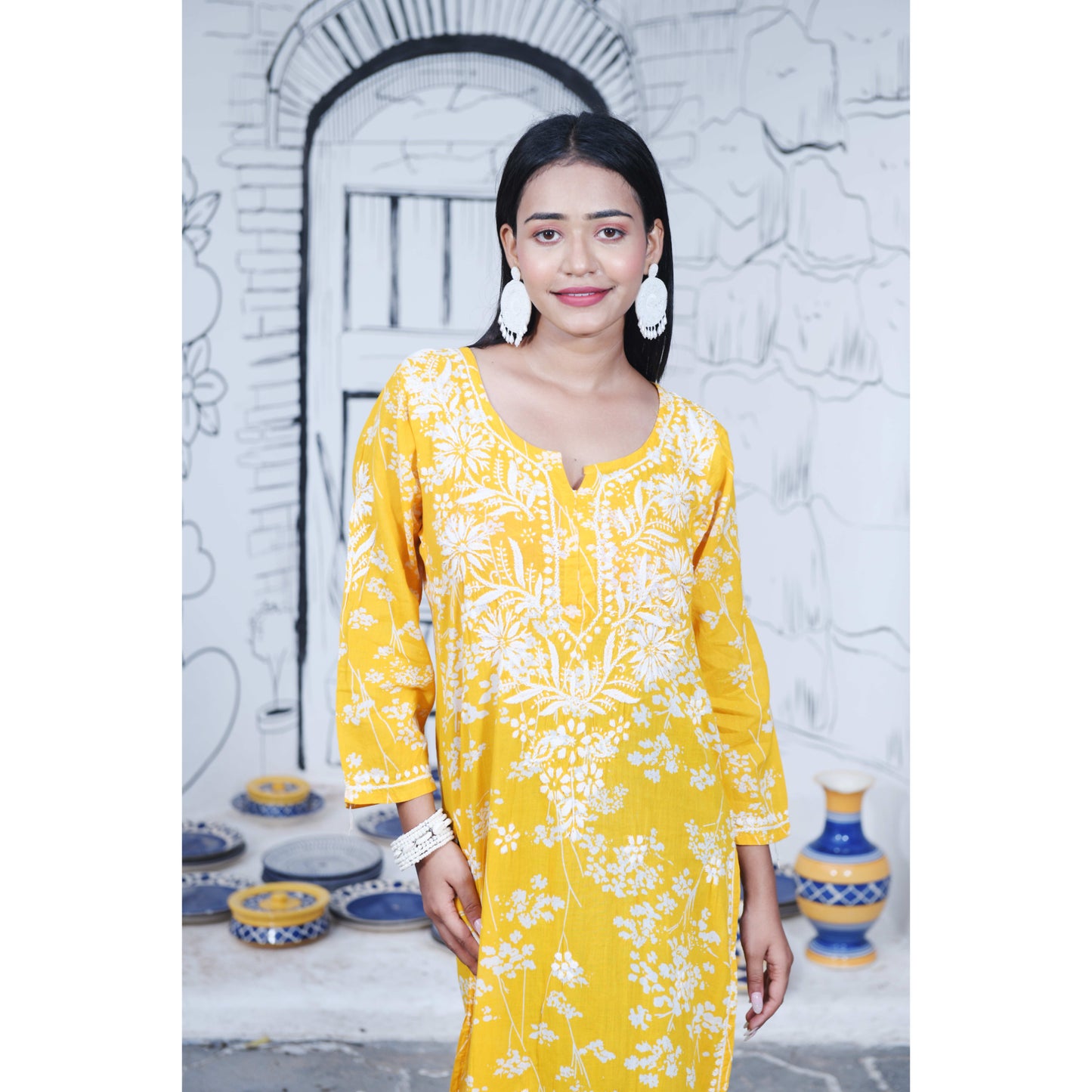 Mulmul Zainab Chikankari Kurta