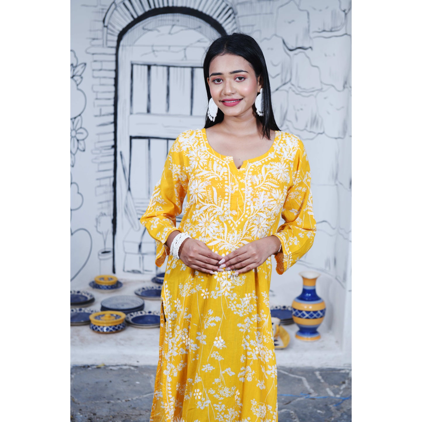 Mulmul Zainab Chikankari Kurta