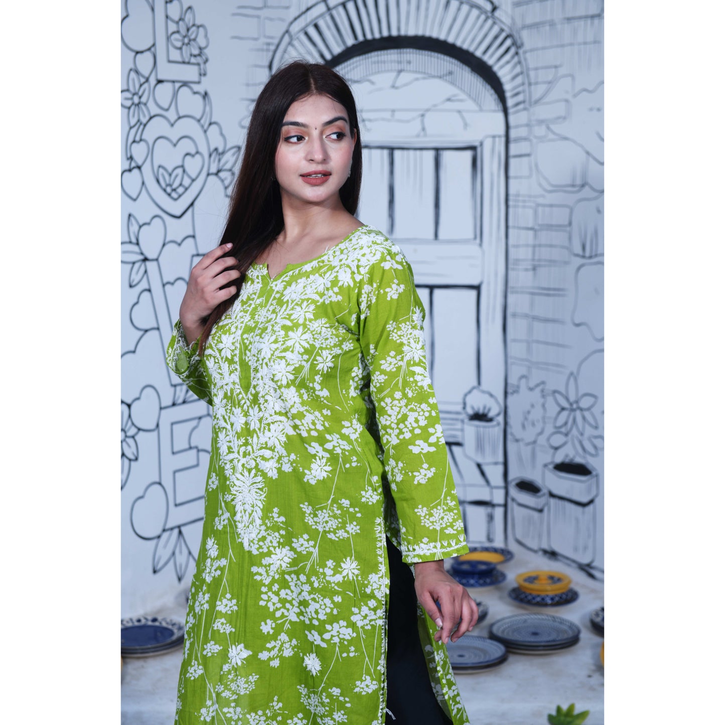 Mulmul Zainab Chikankari Kurta