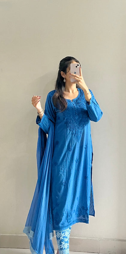 lucknowi chikan long kurta