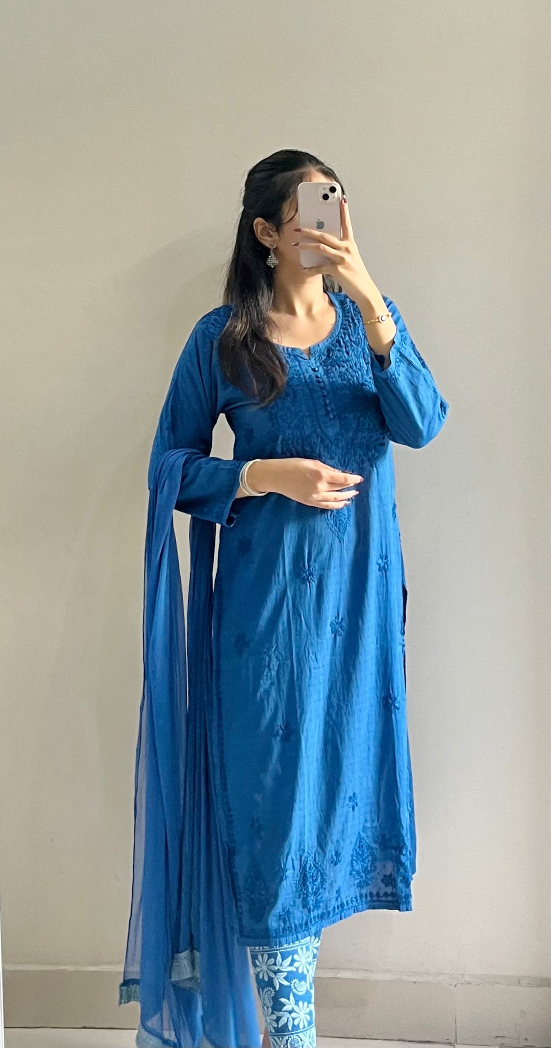 lucknowi chikan long kurta