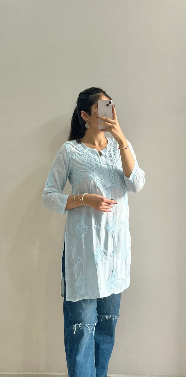 lucknowi chikan long kurta