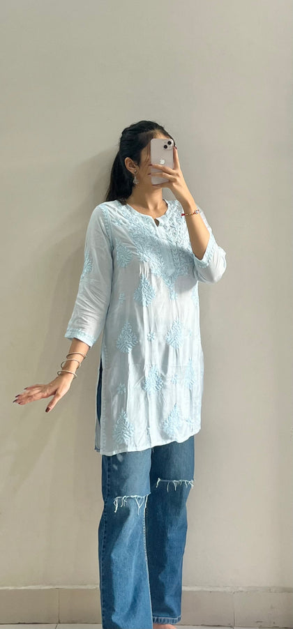 lucknowi chikan long kurta