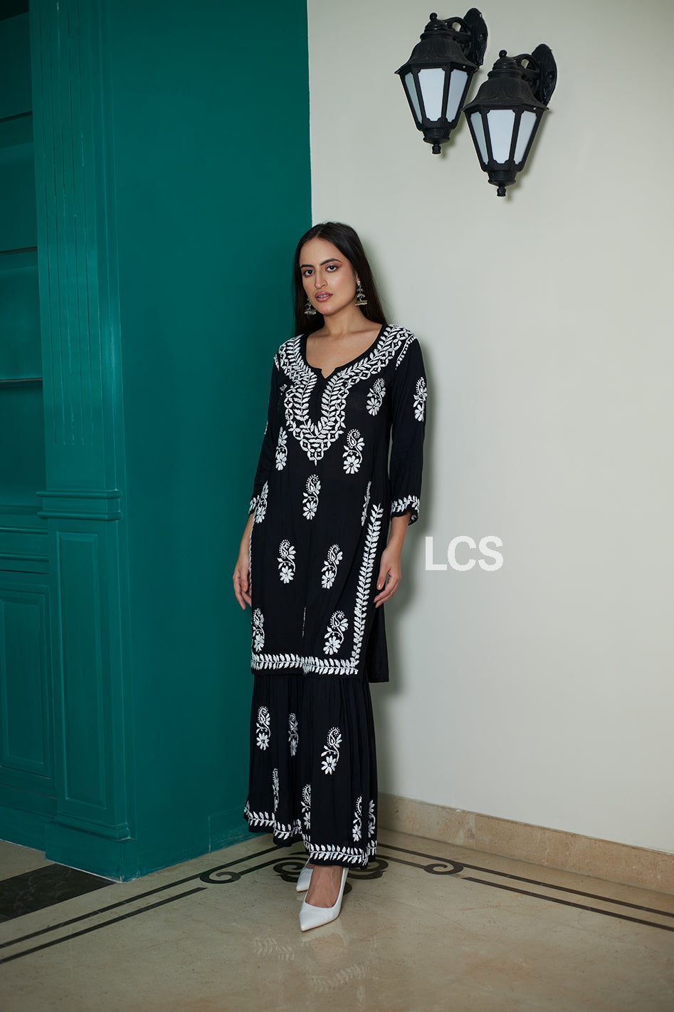 Nora Chikankari Modal Gharara Set