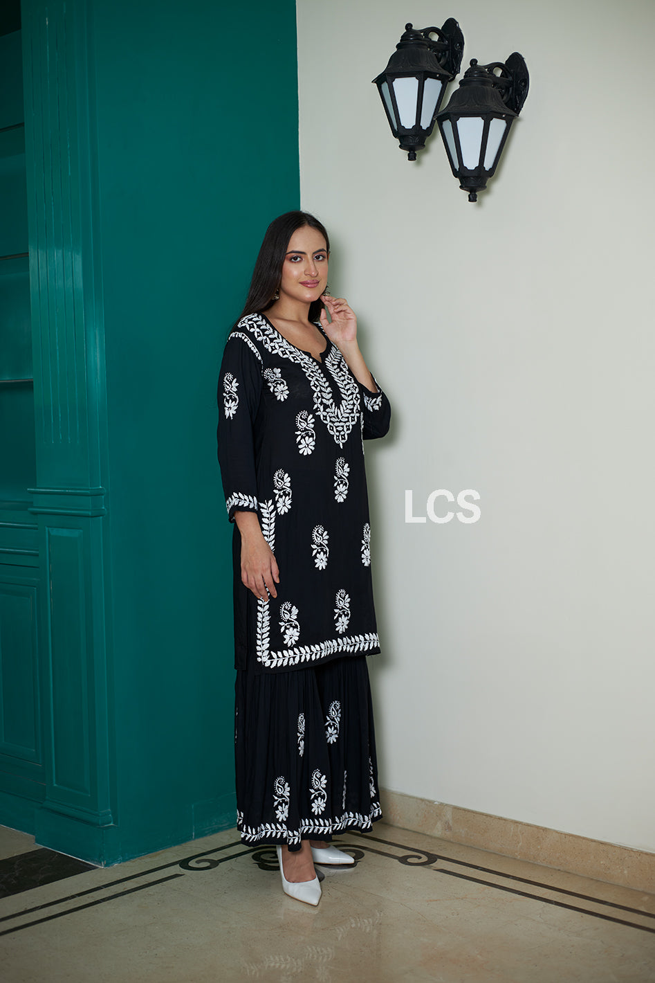 Nora Chikankari Modal Gharara Set