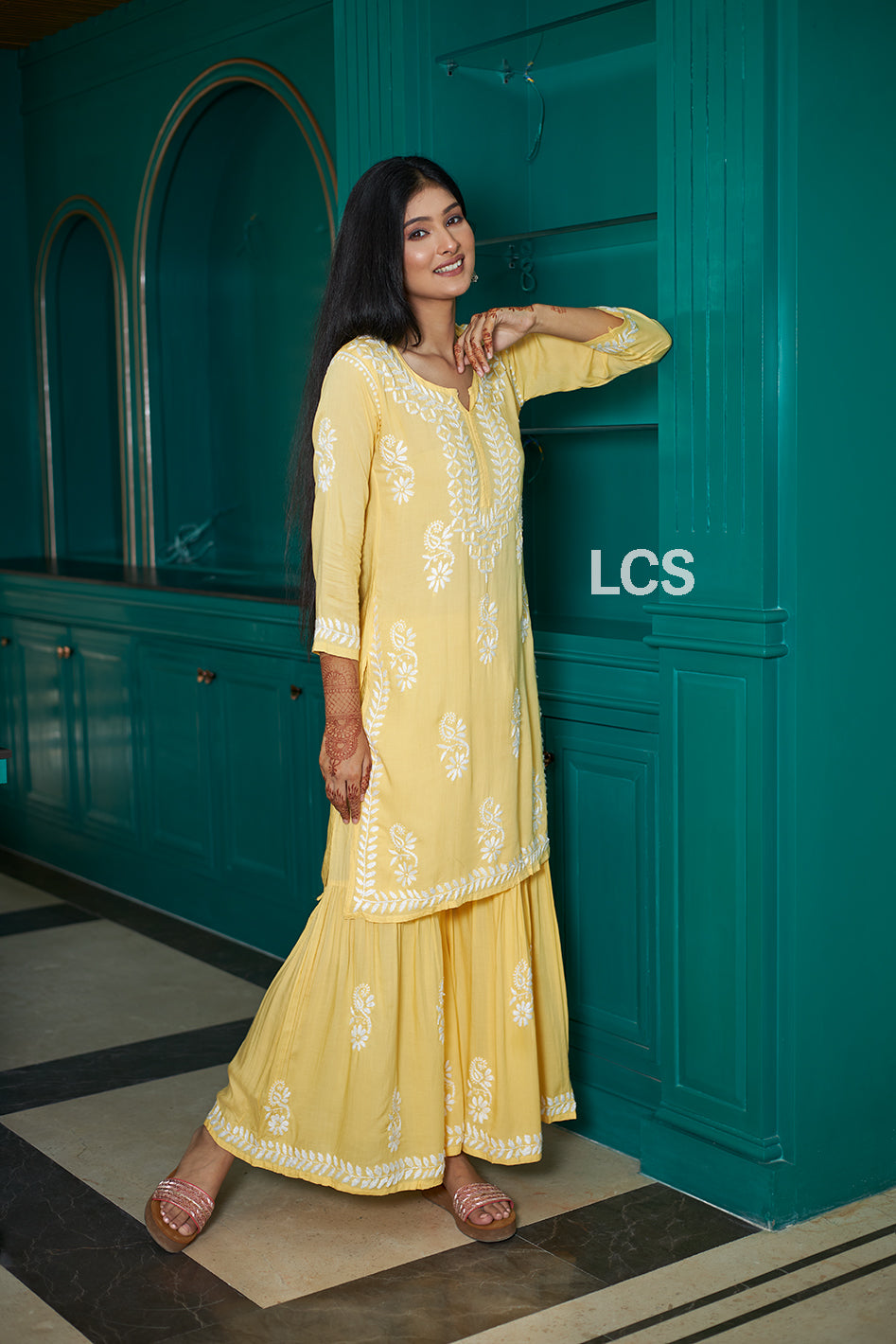 Nora Chikankari Modal Gharara Set