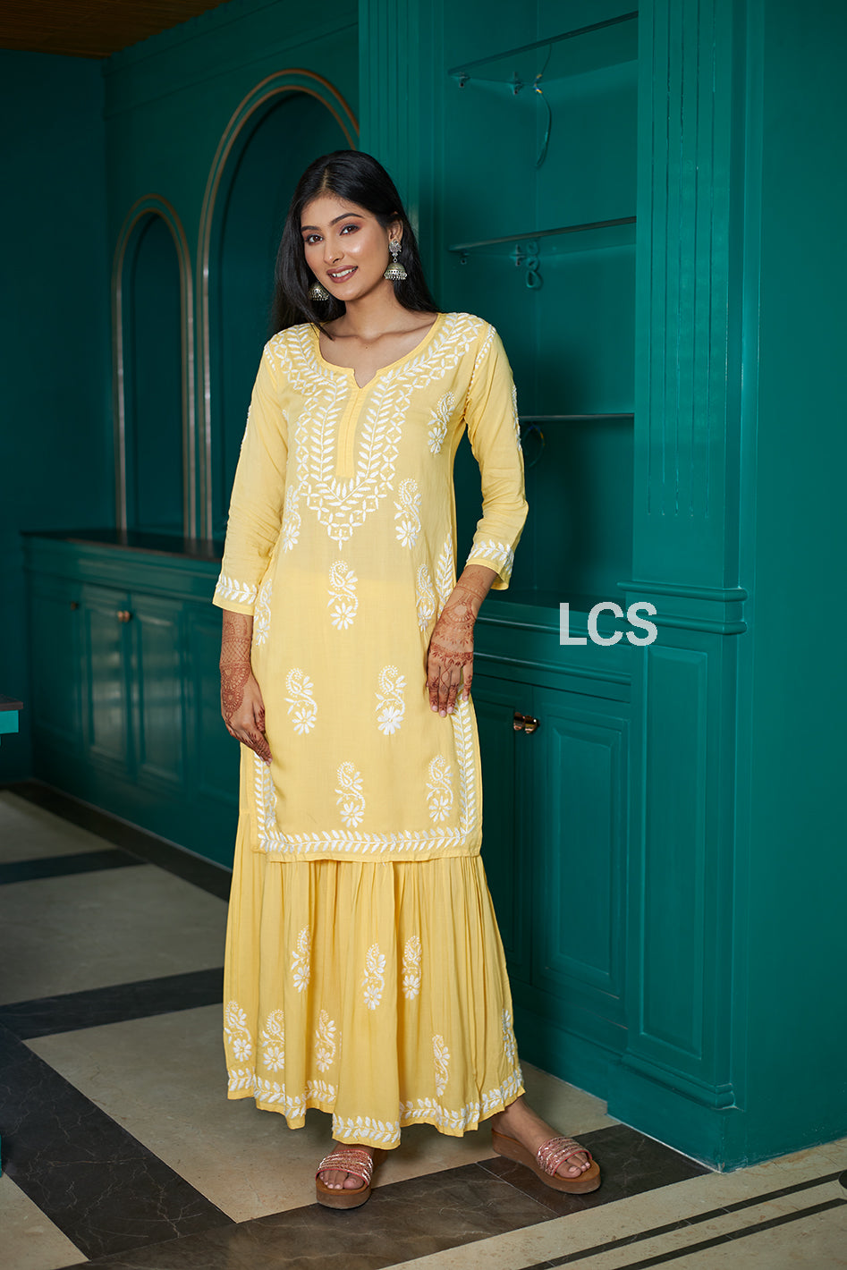 Nora Chikankari Modal Gharara Set