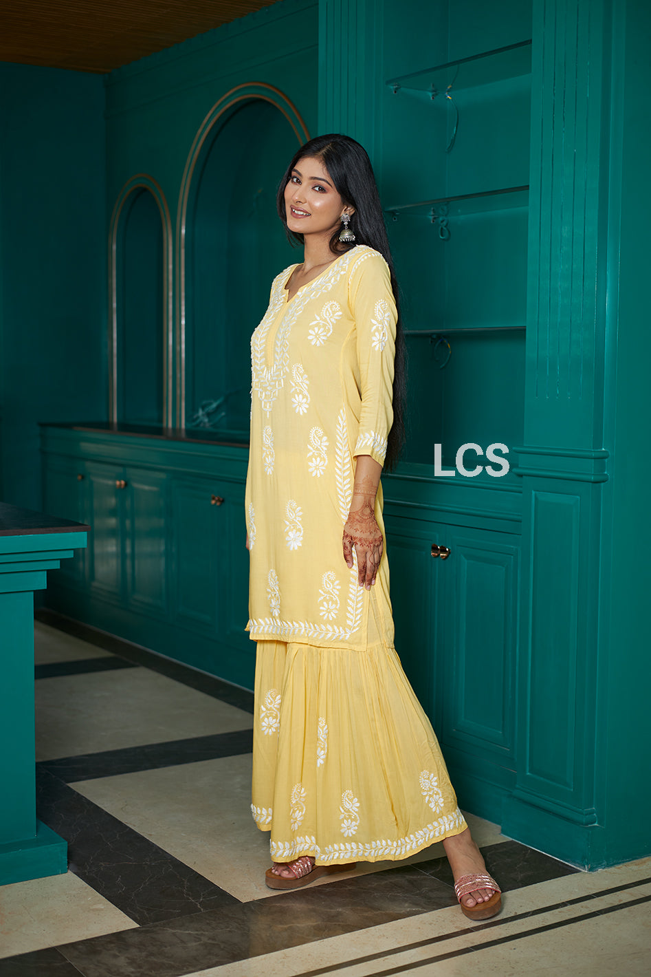 Nora Chikankari Modal Gharara Set