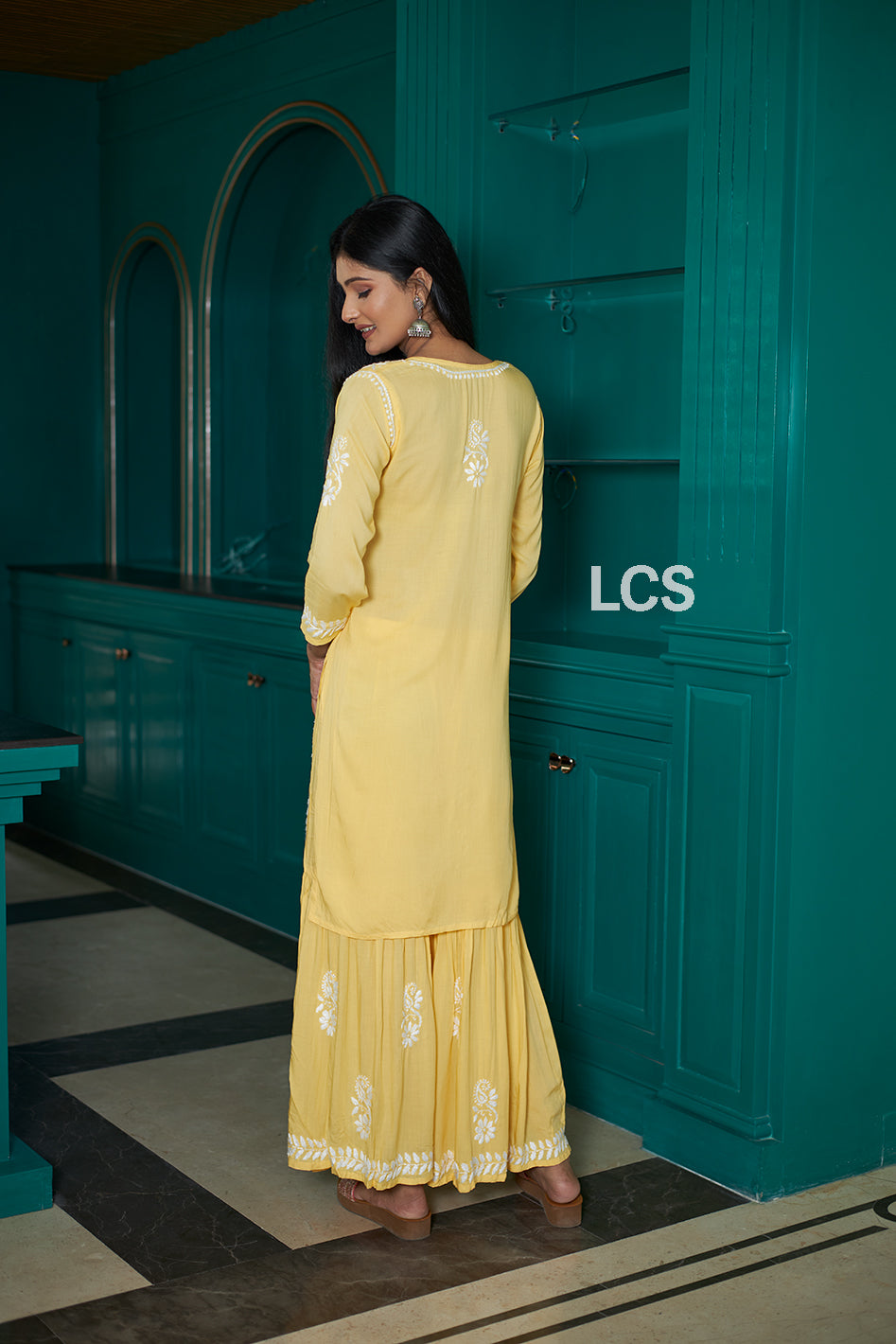 Nora Chikankari Modal Gharara Set