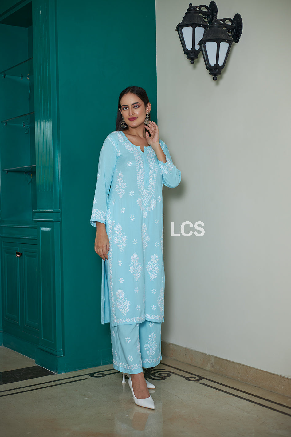Akriti Modal Chikankari Kurta Plazzo Set