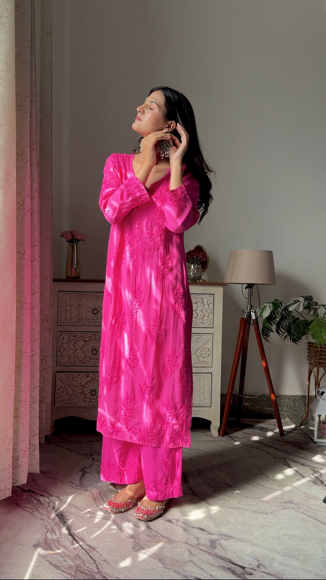 lucknowi chikan co-ord set