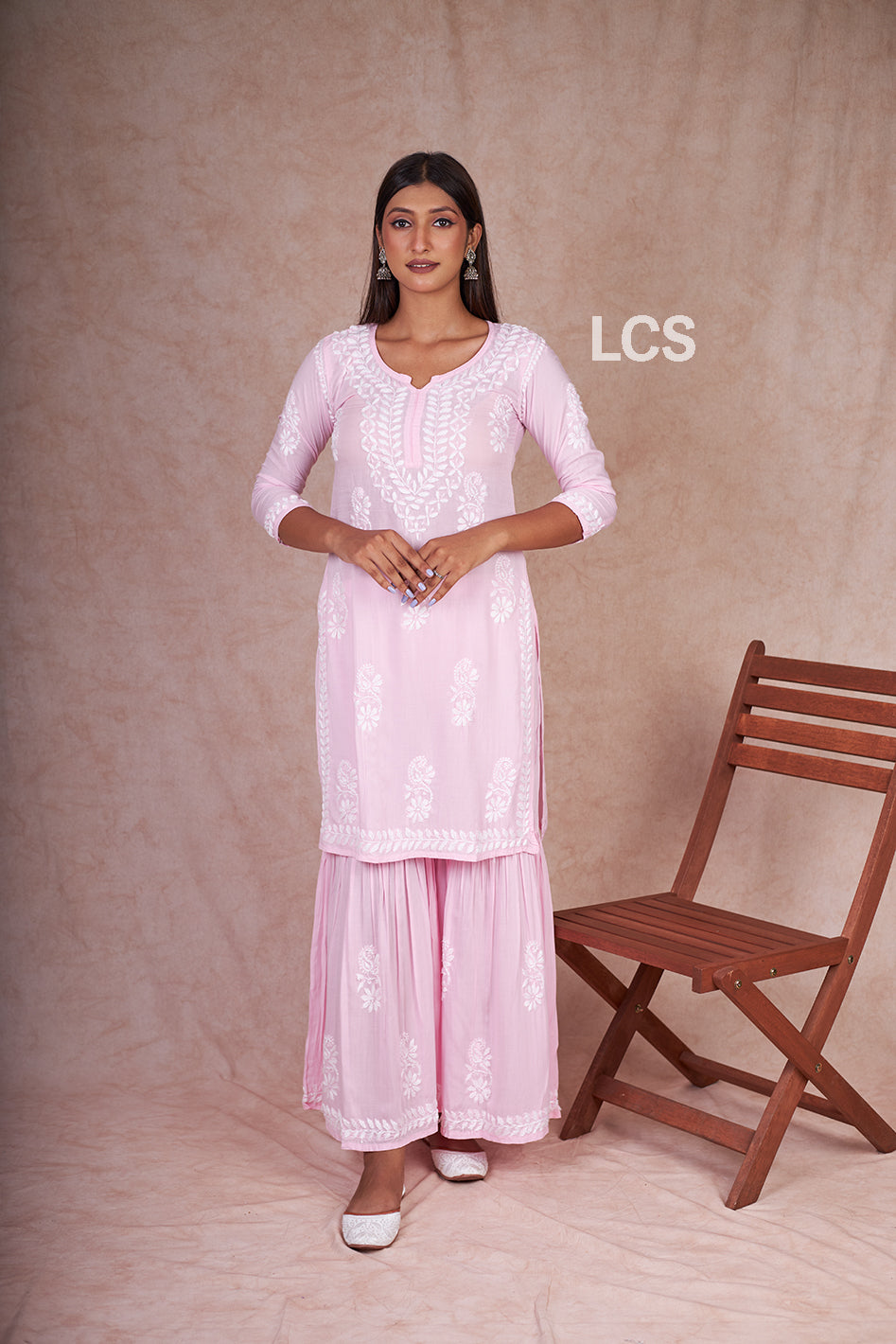 Nora Chikankari Modal Gharara Set
