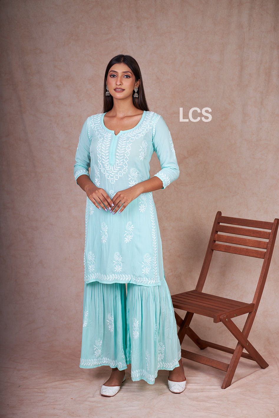 Nora Chikankari Modal Gharara Set