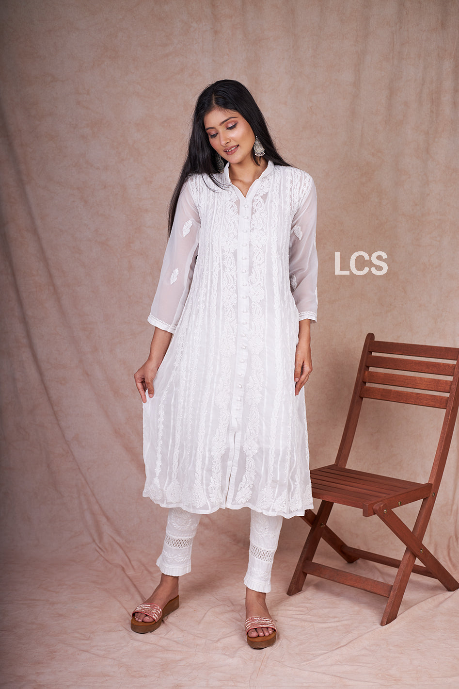 Georgette A Line Gown
