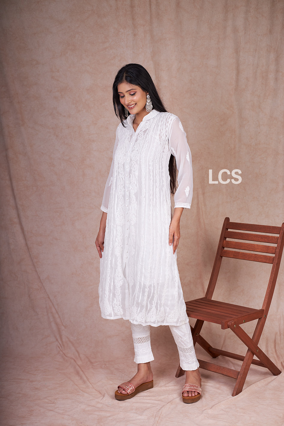 Georgette A Line Gown