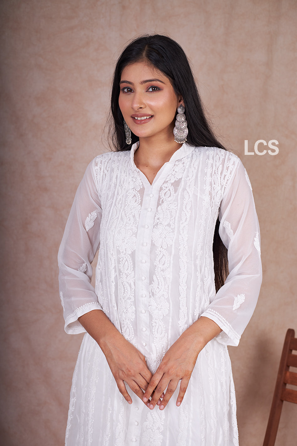 Georgette A Line Gown