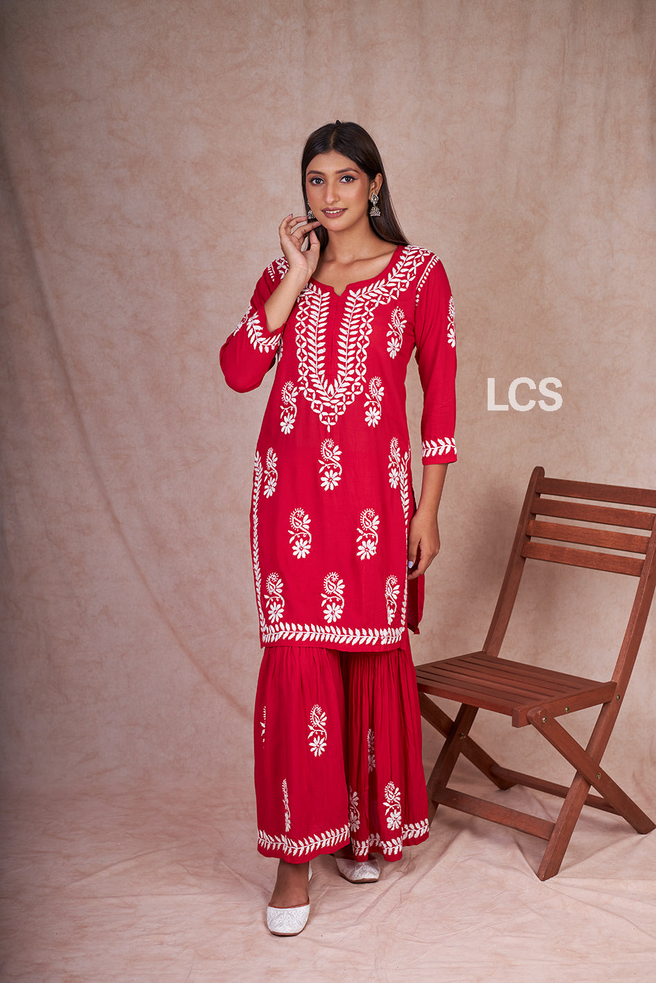 Nora Chikankari Modal Gharara Set