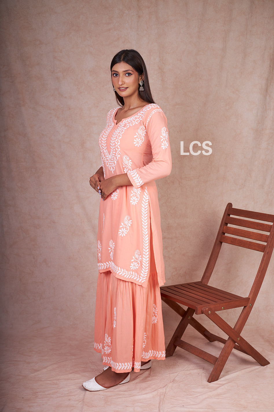Nora Chikankari Modal Gharara Set