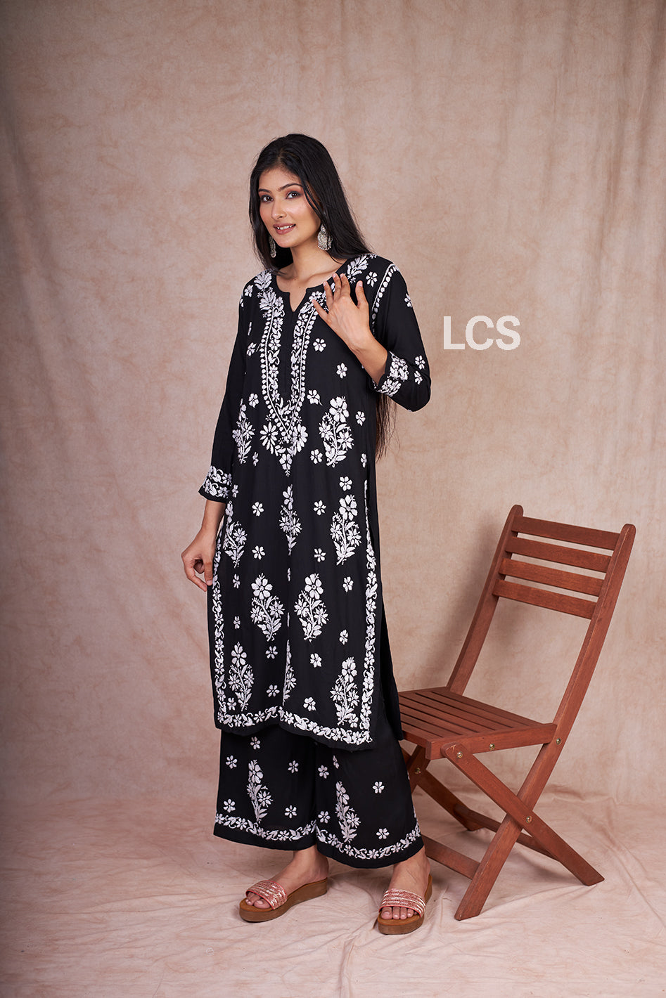 Akriti Modal Chikankari Kurta Plazzo Set