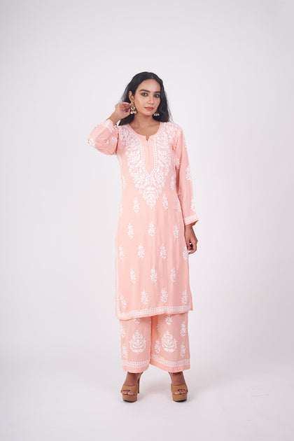 lucknowi chikan long kurta