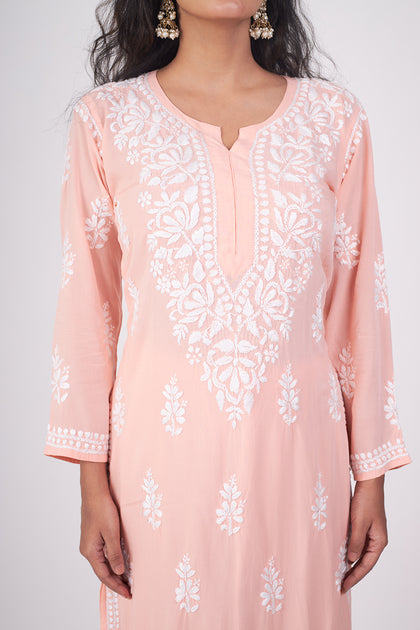 lucknowi chikan long kurta