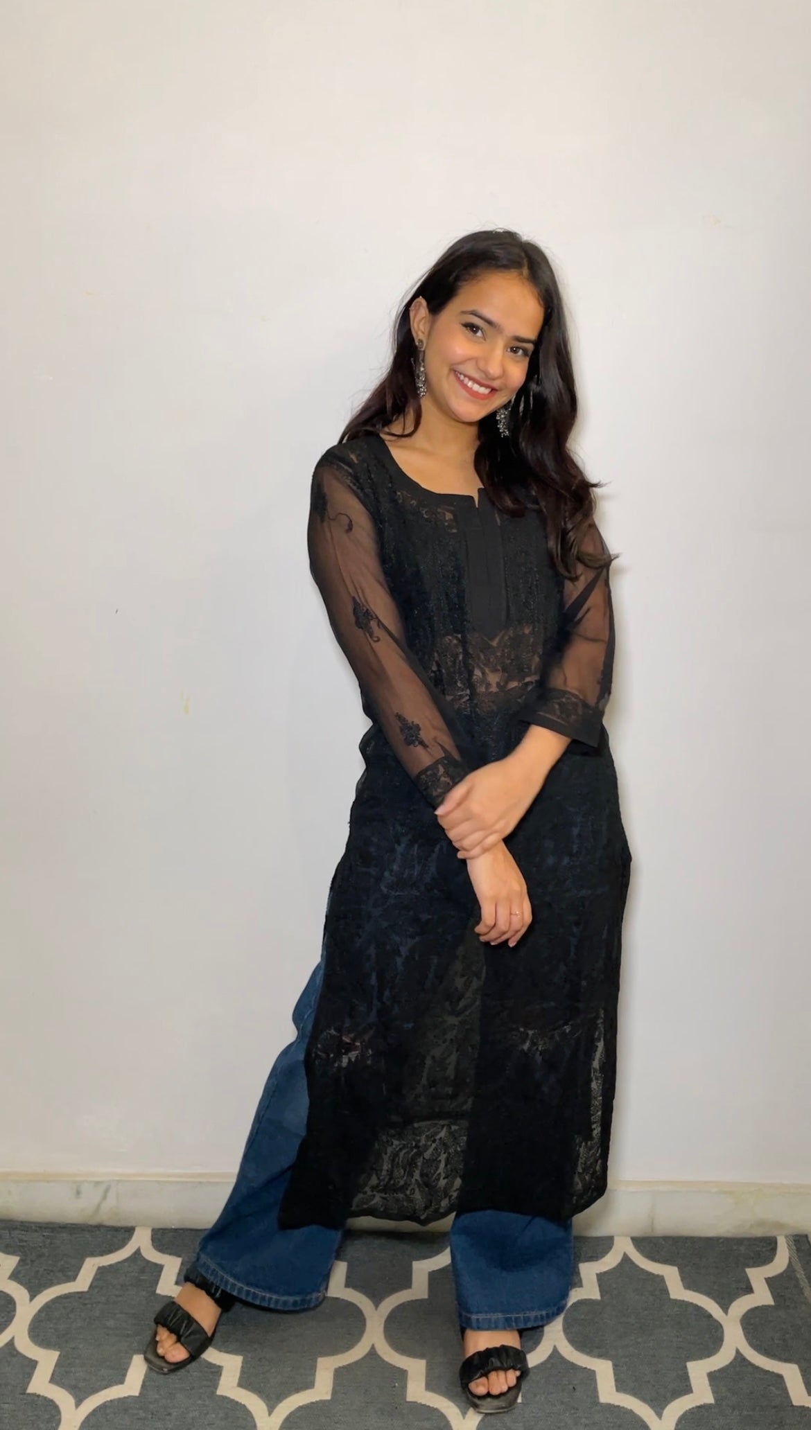 Georgette Black Kurta