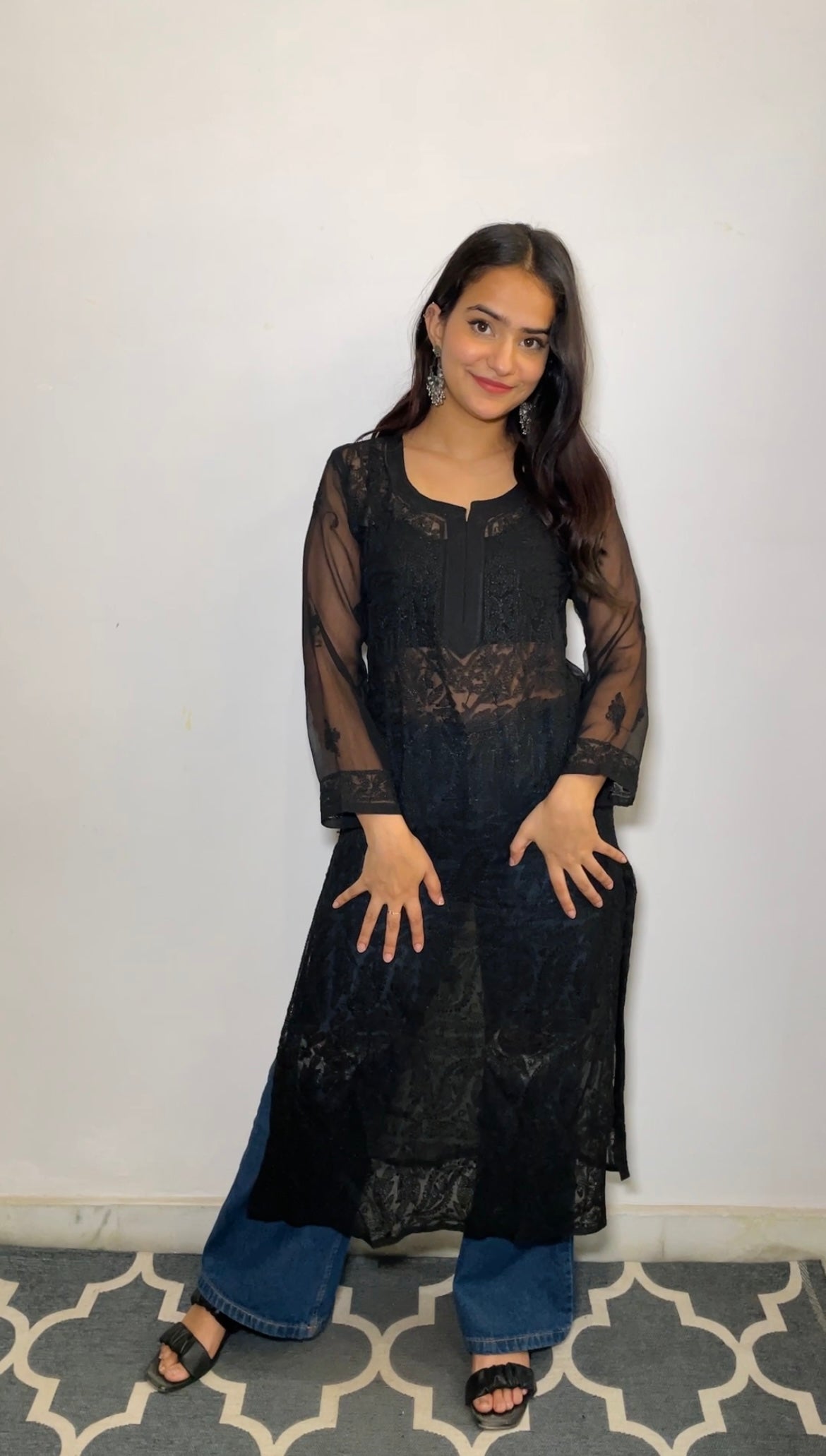 Georgette Black Kurta