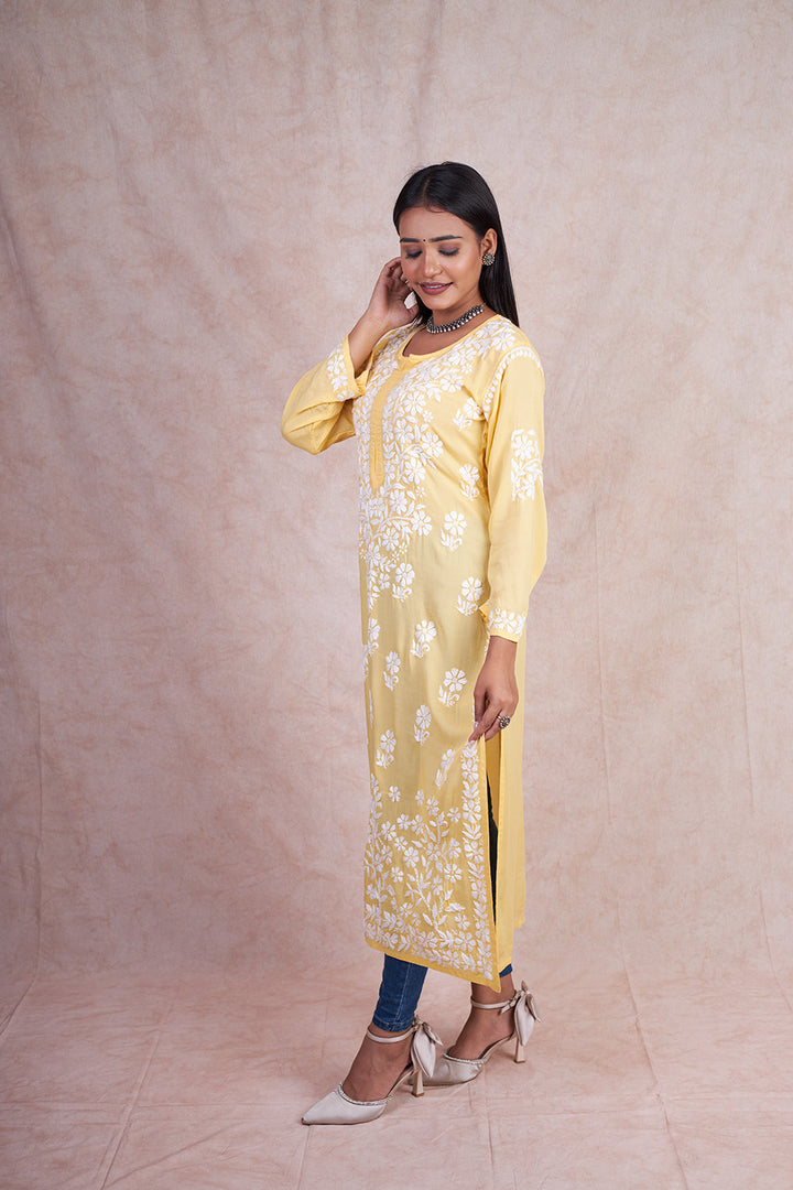 lucknowi chikan long kurta