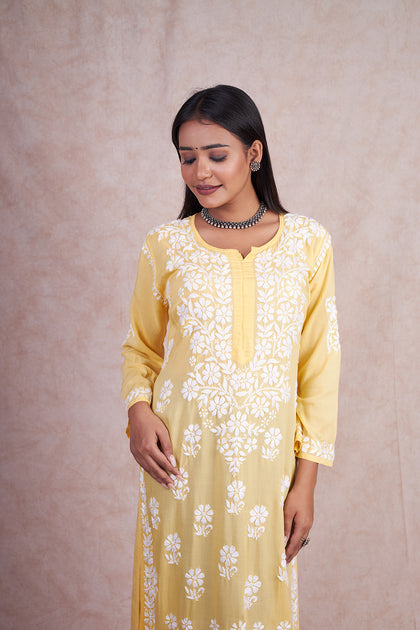 lucknowi chikan long kurta