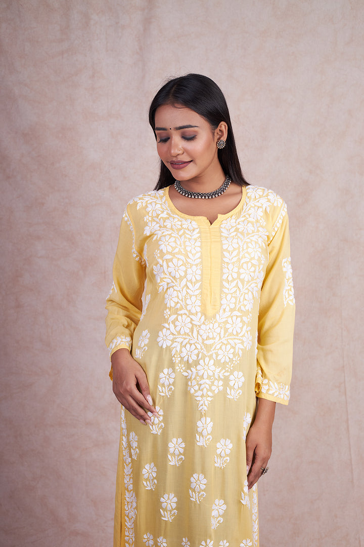 lucknowi chikan long kurta