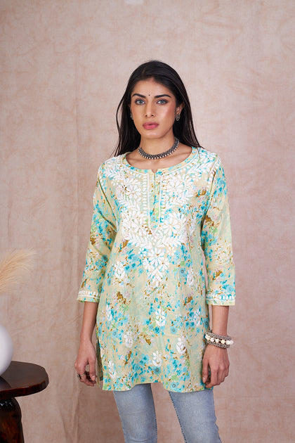 chikankari mulmul kurta