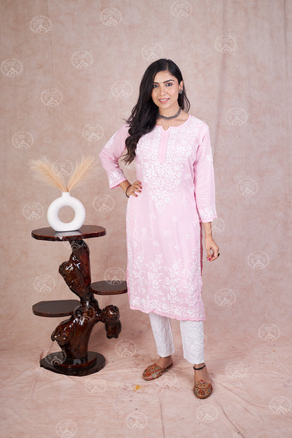 lucknowi chikankari kurti set