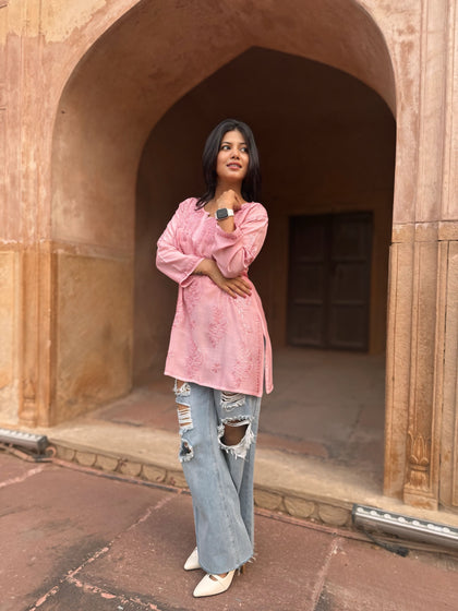 muslin chikankari kurta