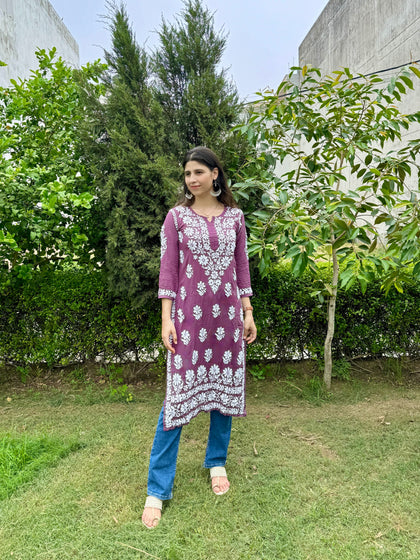 lucknowi chikan co-ord set
