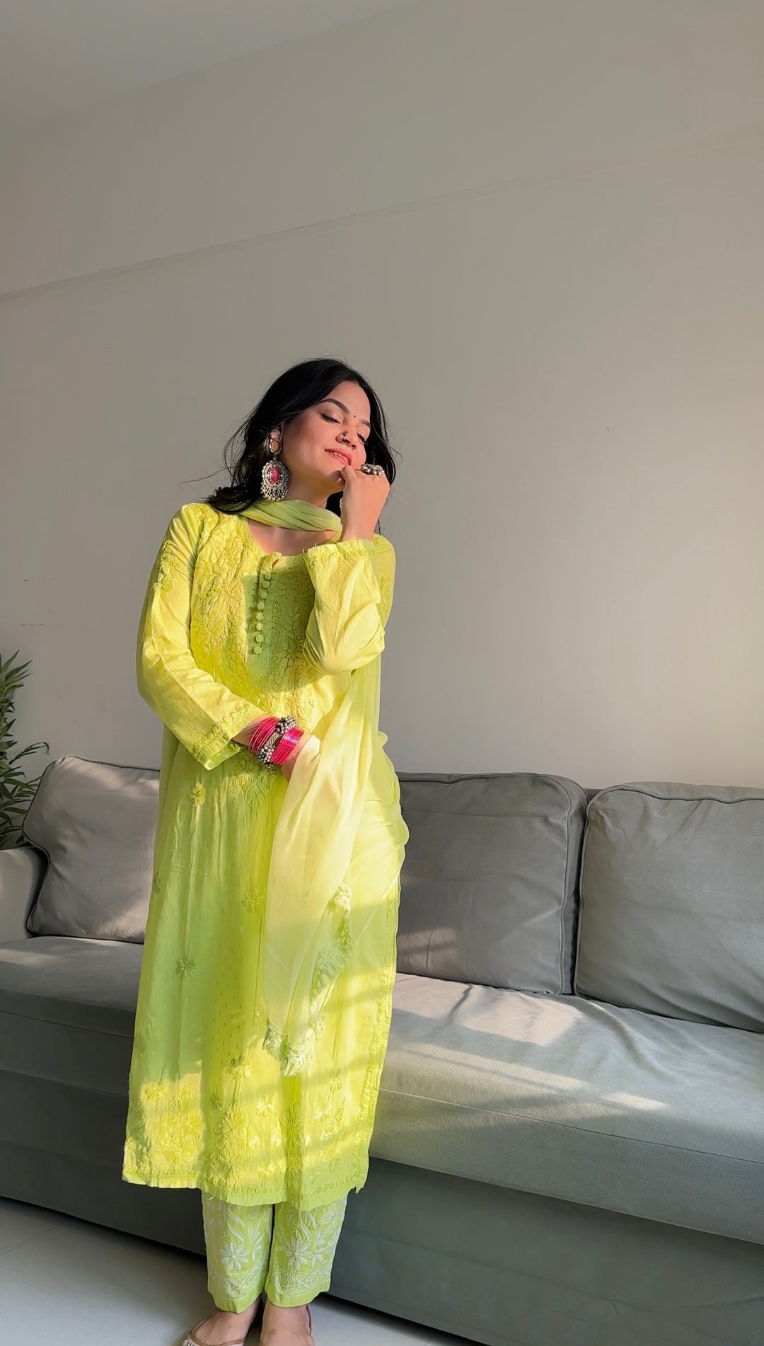 mulmul chikankari kurti