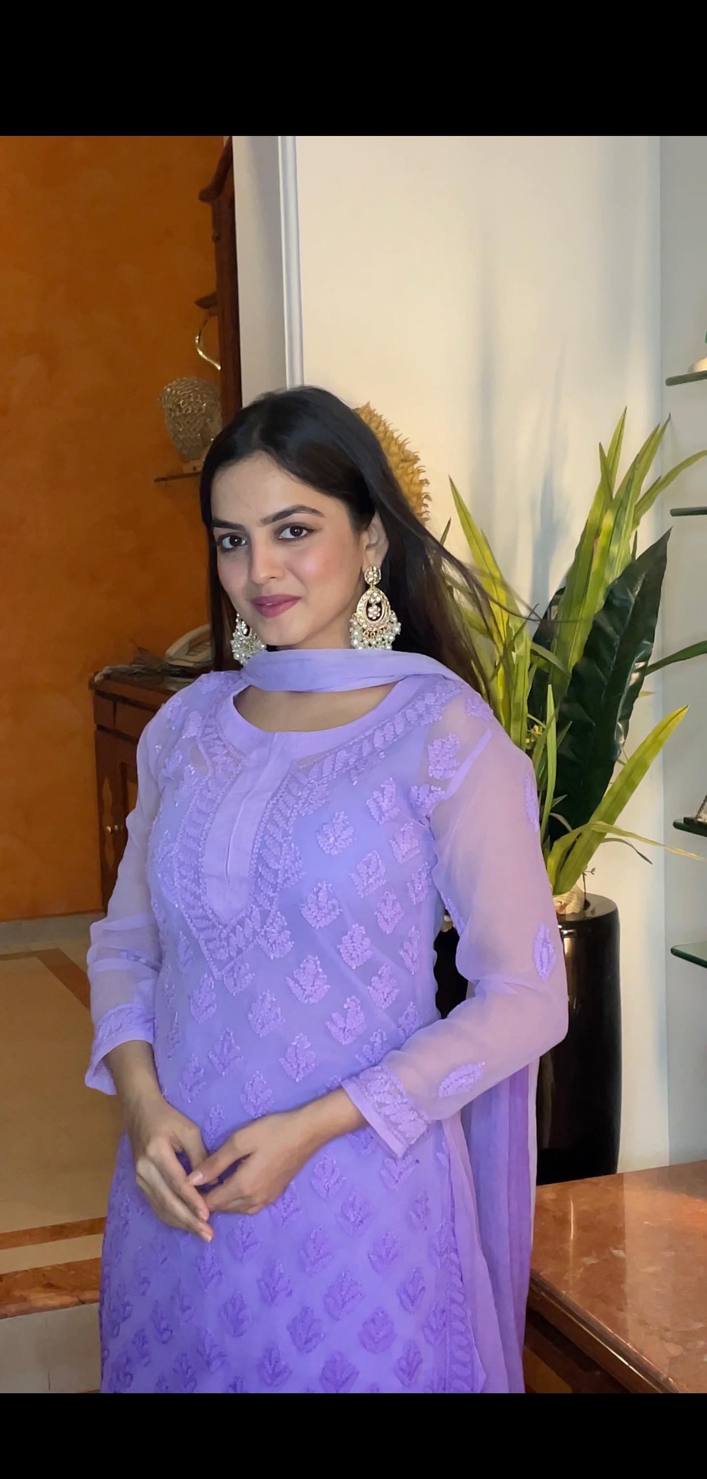 Georgette Ombre Booti Jaal Set