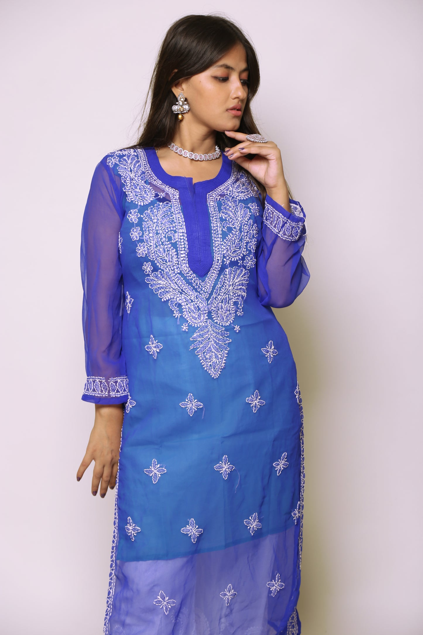 Georgette Gala Booti Kurta