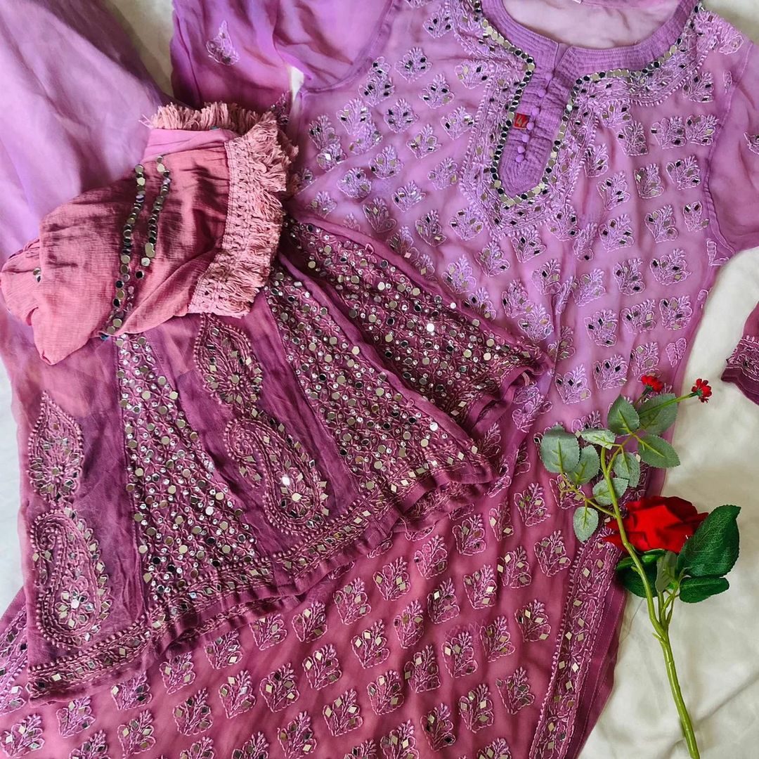 printed georgette kurti