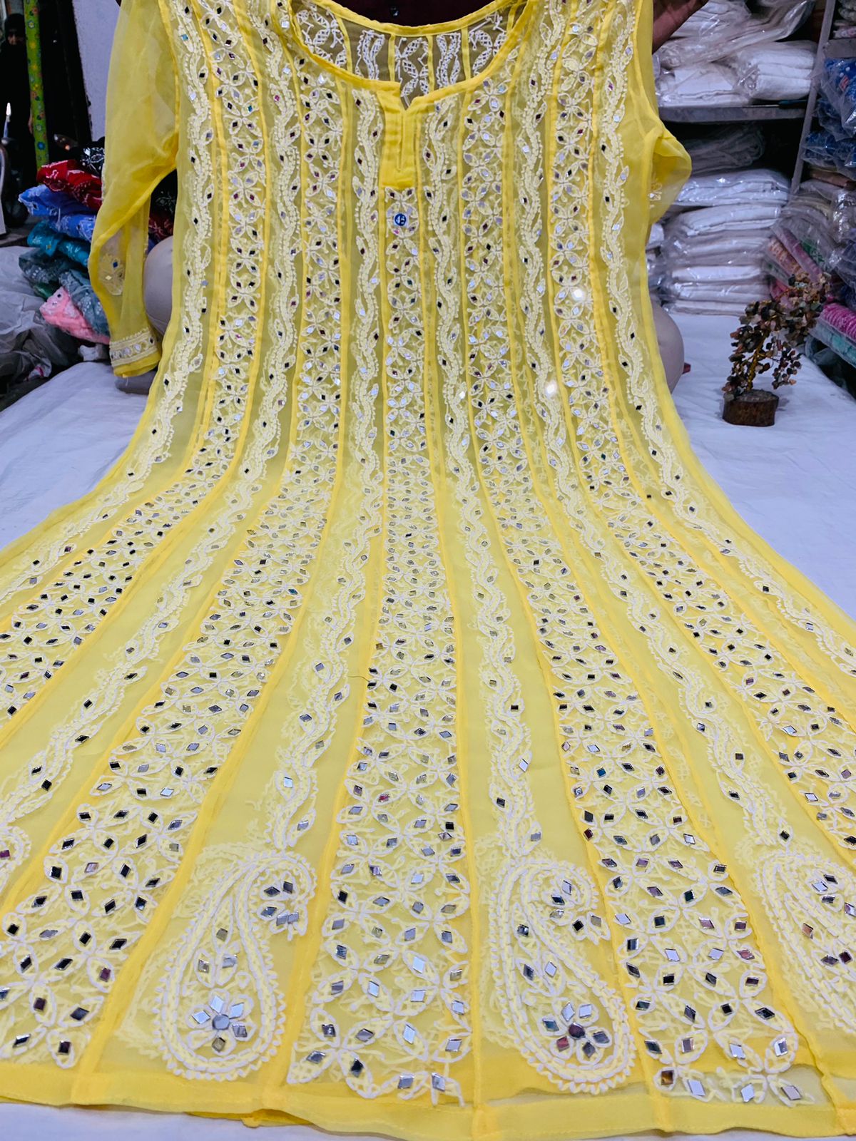 Georgette Patta Mirror Anarkali