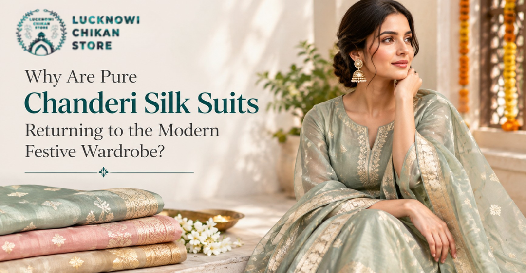 Why Are Pure Chanderi Silk Suits Returning to the Modern Festive Wardrobe?