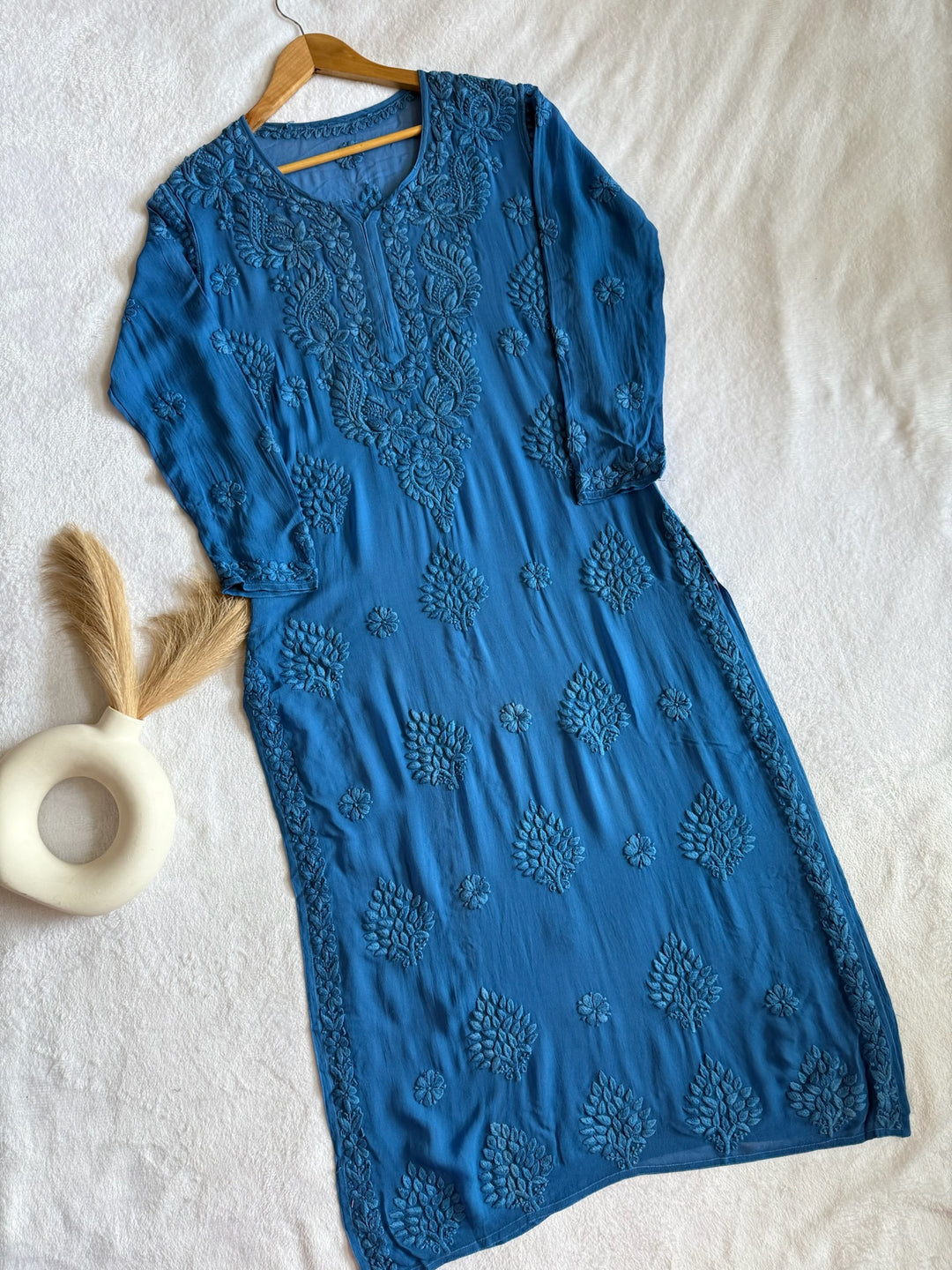 Viscose Georgette Kurta With 3D Handwork