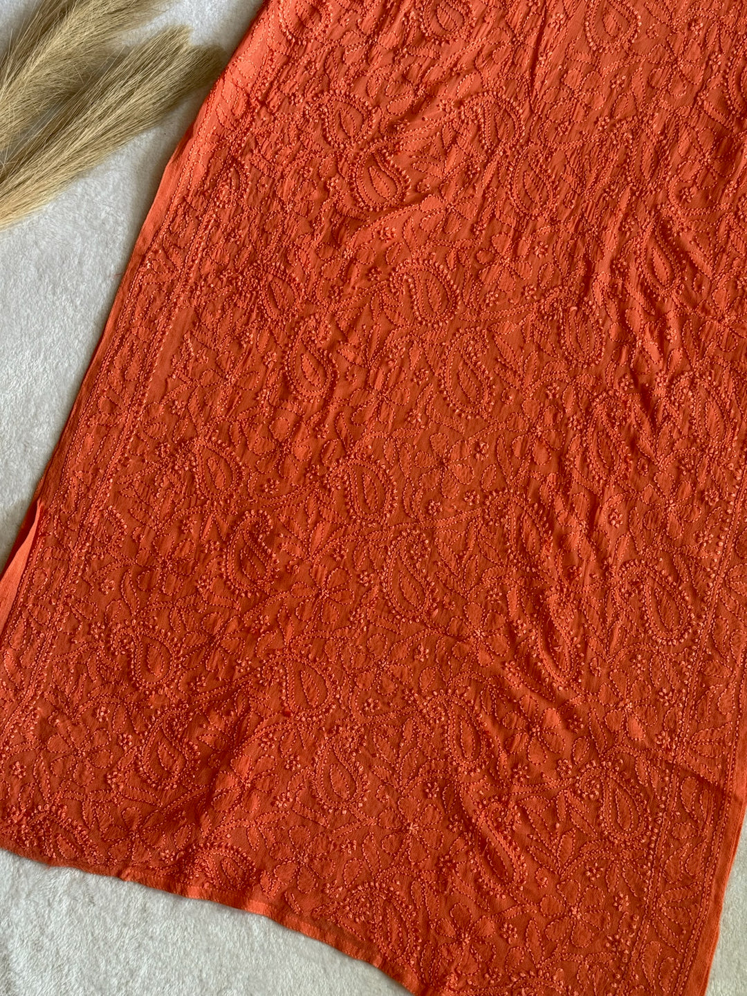 Viscose Georgette Resham Thread Embroidery Chikankari Kurta