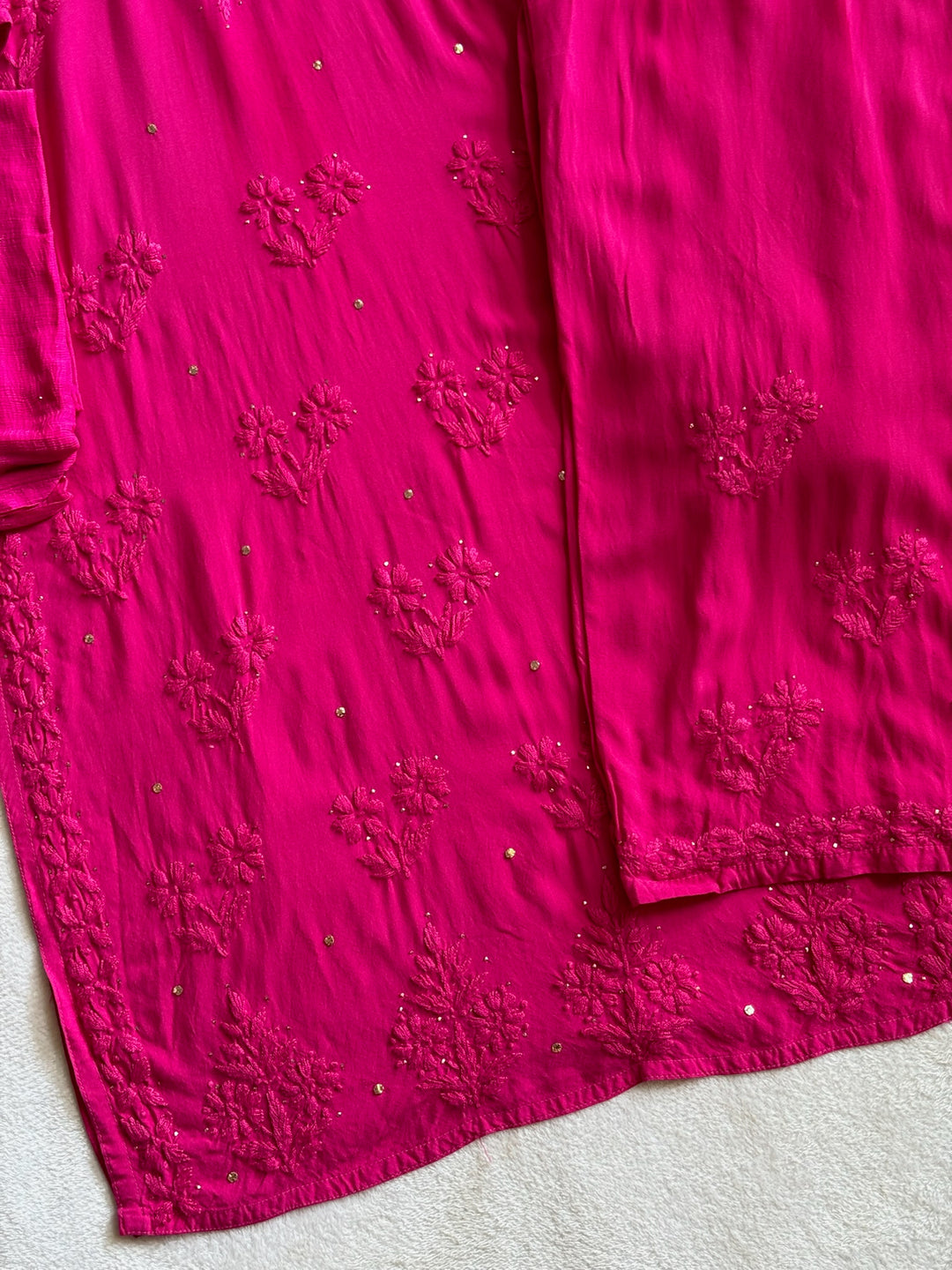 Nazakat Rayon Cotton Chikankari Kurta Set
